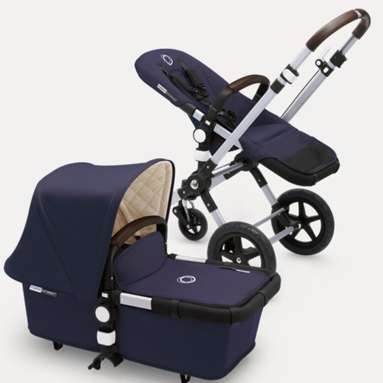 Poussette Bugaboo avec berceau et siège de poussette 