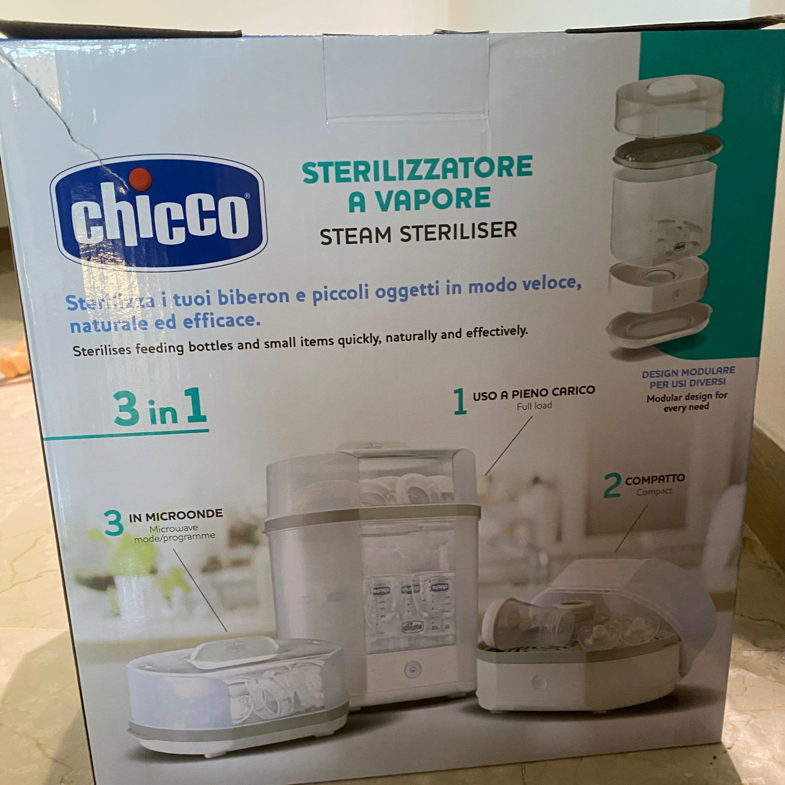 Esterilizador a vapor Chicco 3 +1 