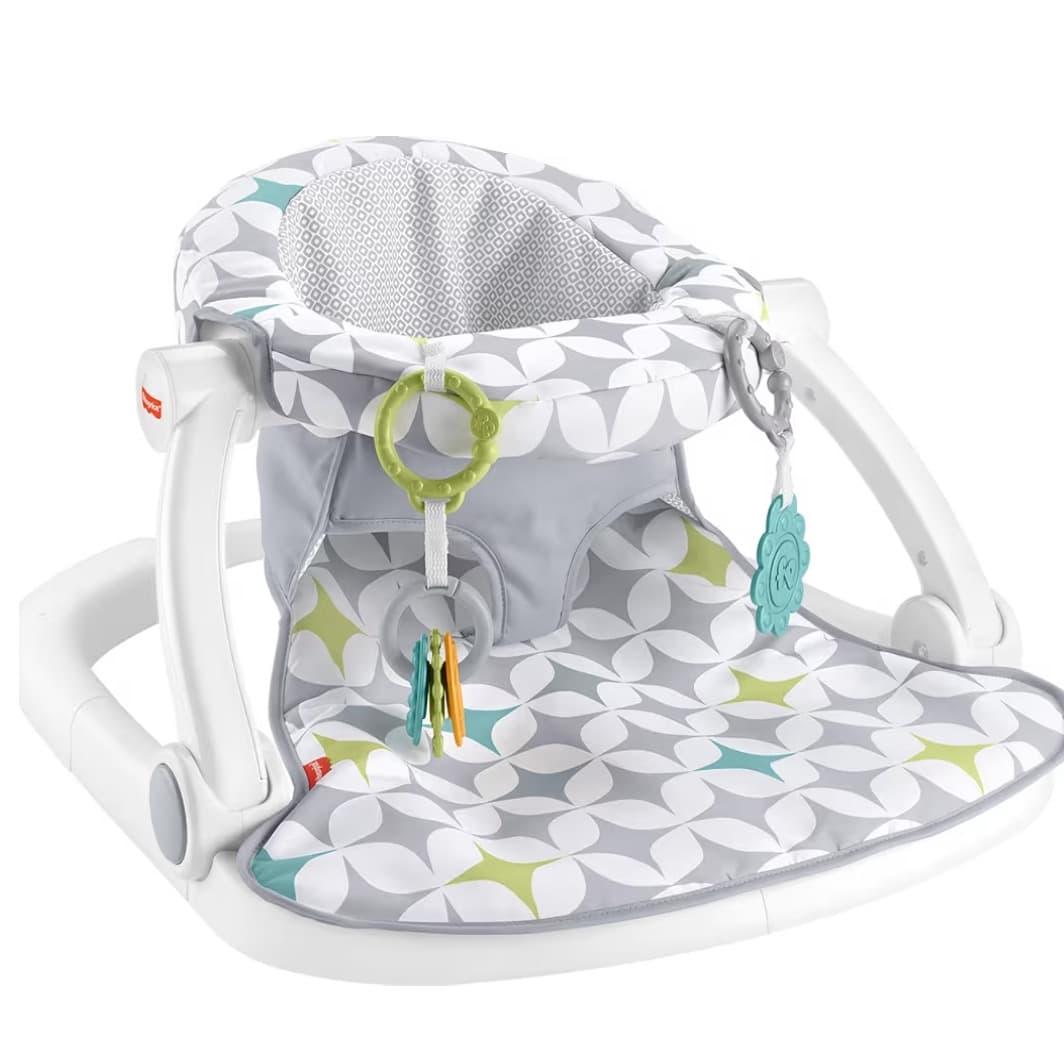 Fisher-Price Tragbarer Babystuhl Sit-Me-Up Bodensitz mit Entwicklungsspielzeug und maschinenwaschbarem Sitzpolster
