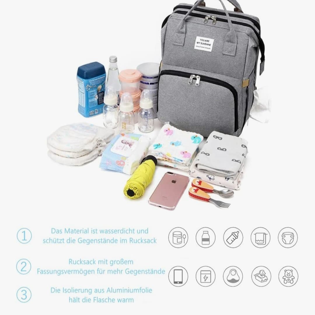 🎒 Mochila cambiadora con cuna 👶✨ - 5