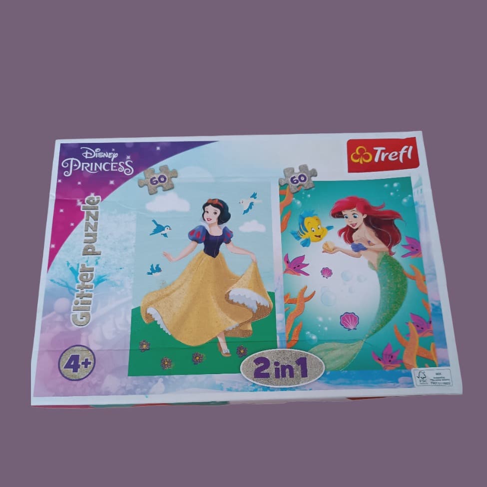 Set di 4 puzzle 4+. Puzzle glitter 2 in 1 - 4