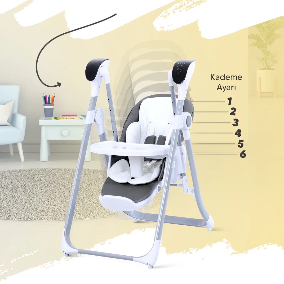 Huggy Enjoy Swing High Chair - 2