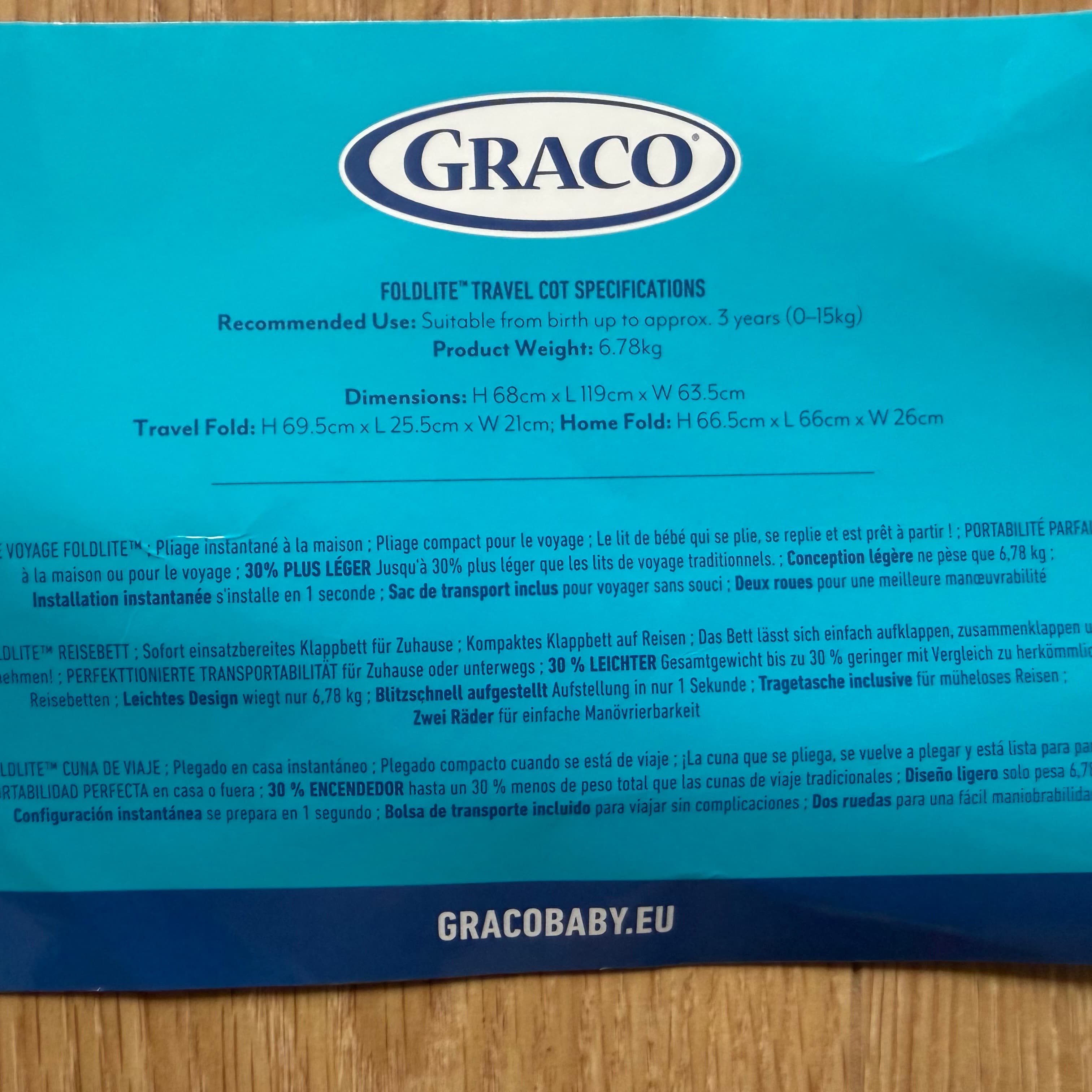 Graco Foldlite seyahat karyolası - 7