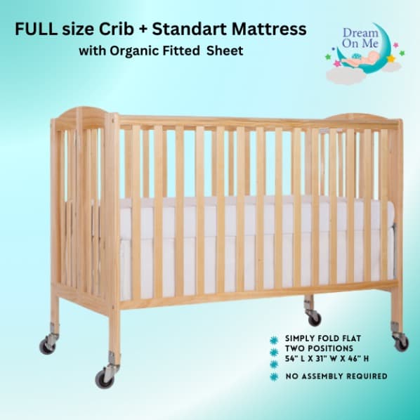 Grand lit pour bébé avec matelas et drap-housse