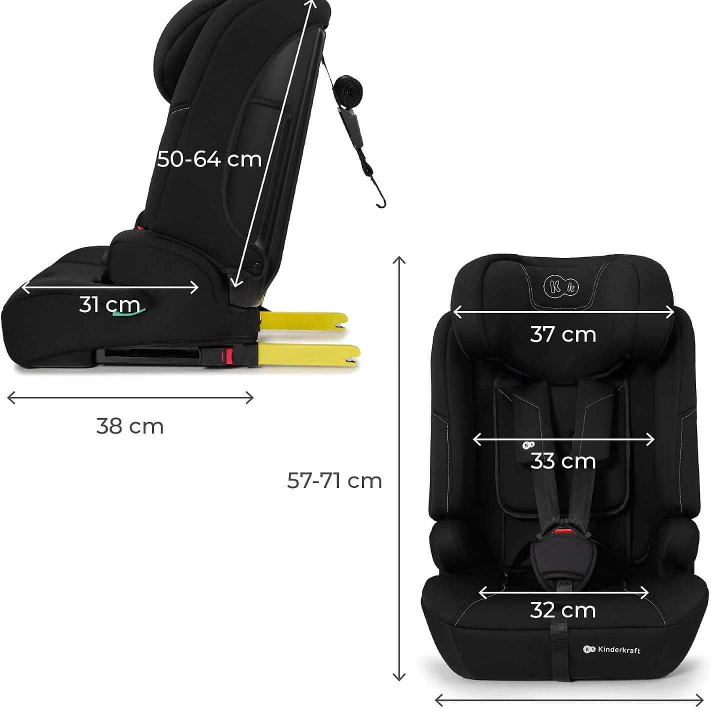 Kinderkraft SAFETY FIX 3 PRO ISOFIX Araba Koltuğu 76-150 cm,  - 4