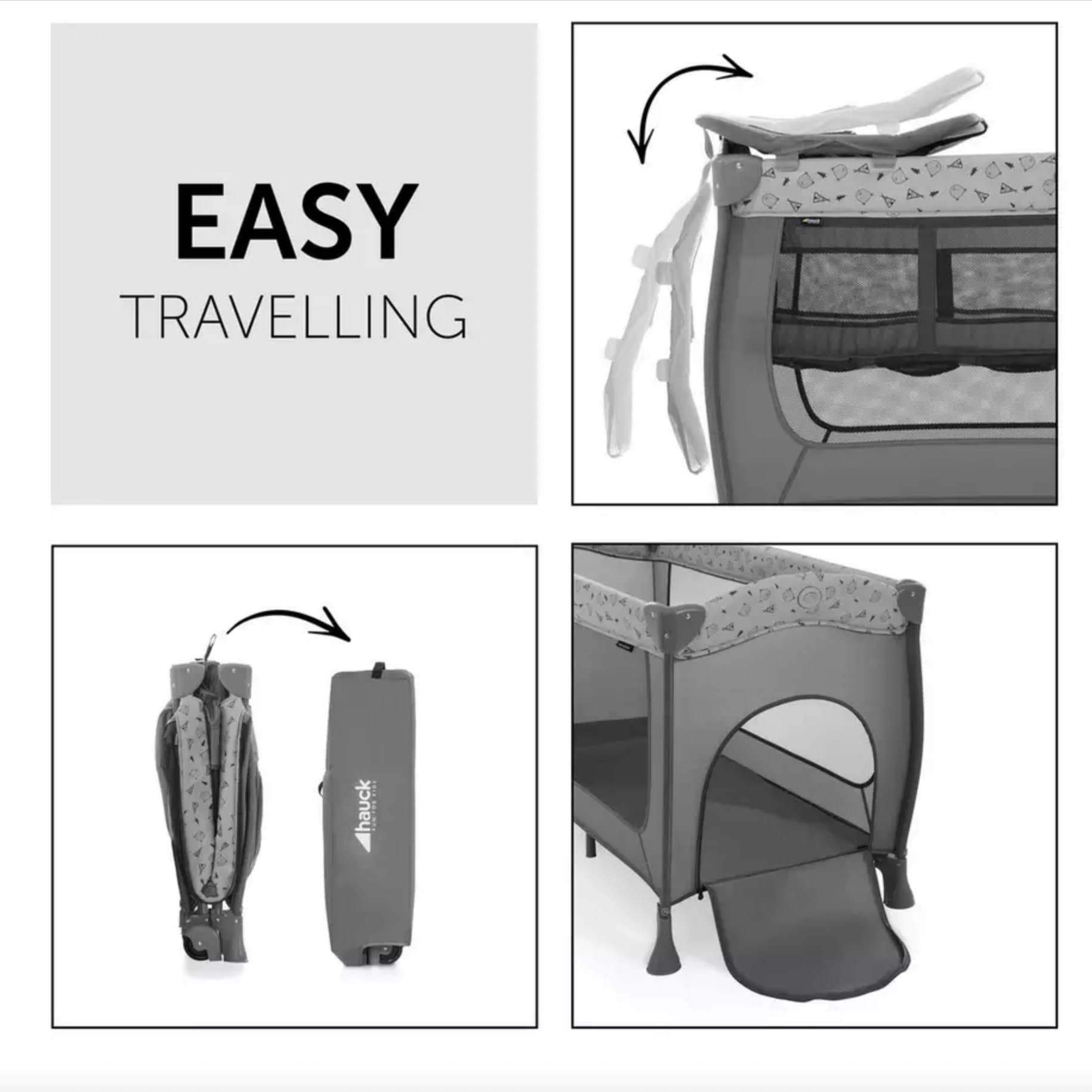 Hauck Reisebett Nordic Grey mit Matratzenauflage - 5