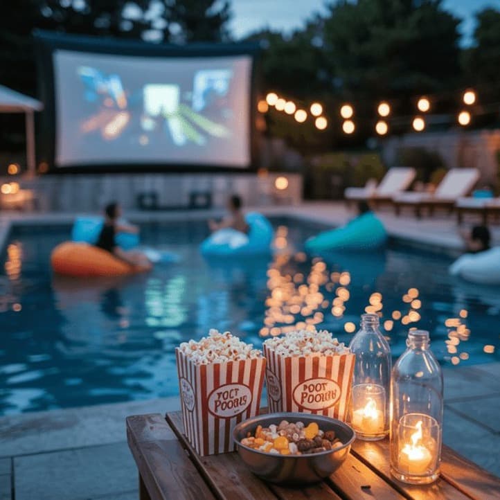 Outdoor home cinema with Inflatable Movie Screen