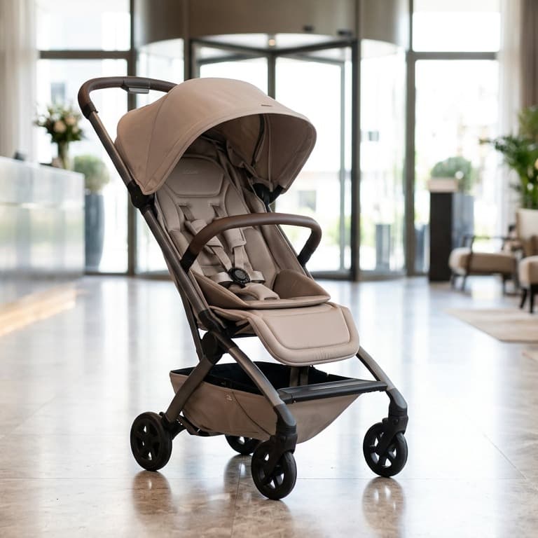 Passeggino leggero di alta qualità — Joolz Aer2 (Sandy Taupe) con barra paraurti e inserto comfort