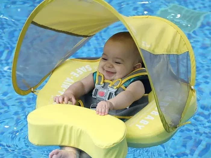 MamboBaby Baby Life Jacket 6-24 Months with Shade and 5-Point Belt - 4