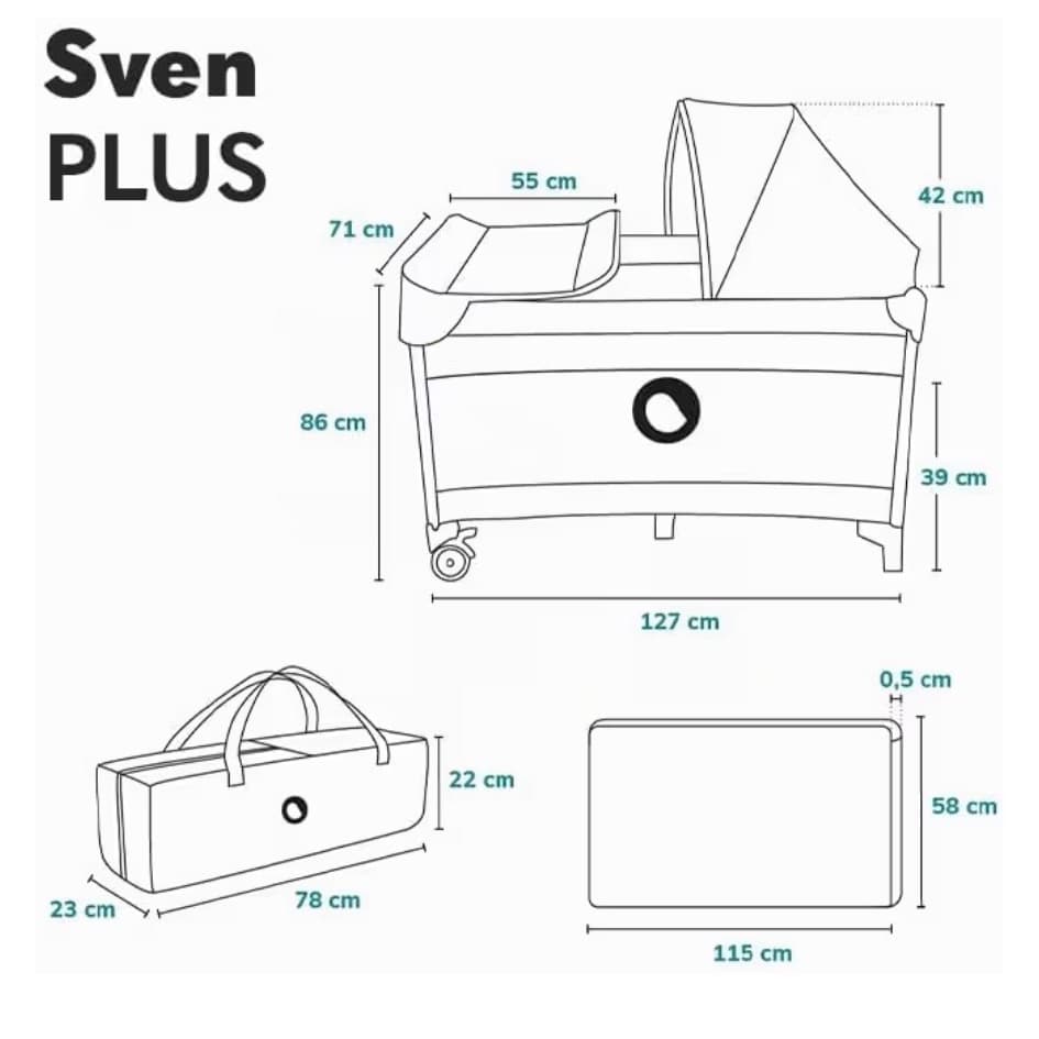 Lettino da viaggio per bambini 0-36 m (o max 15 kg) con materasso incluso - 7