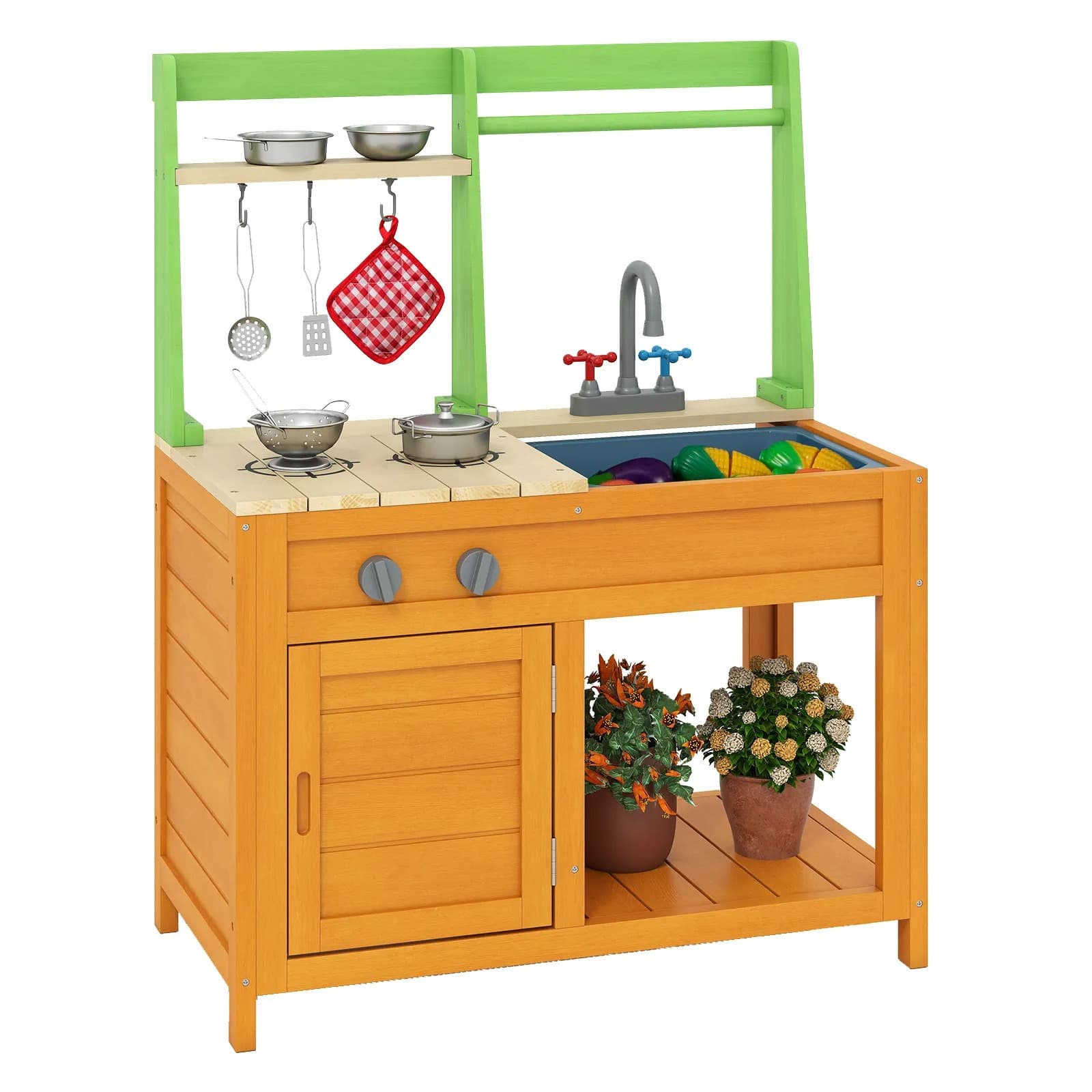 Cocina de juguete colorida y equipada