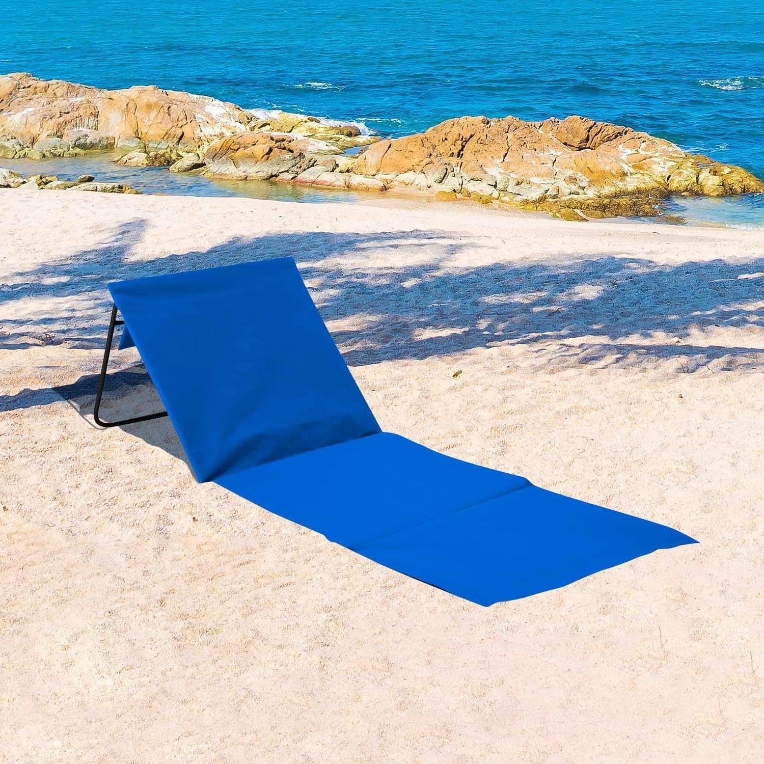 2x Esterillas Plegable de Playa con Respaldo Portátil y Liviana Impermeable - 2