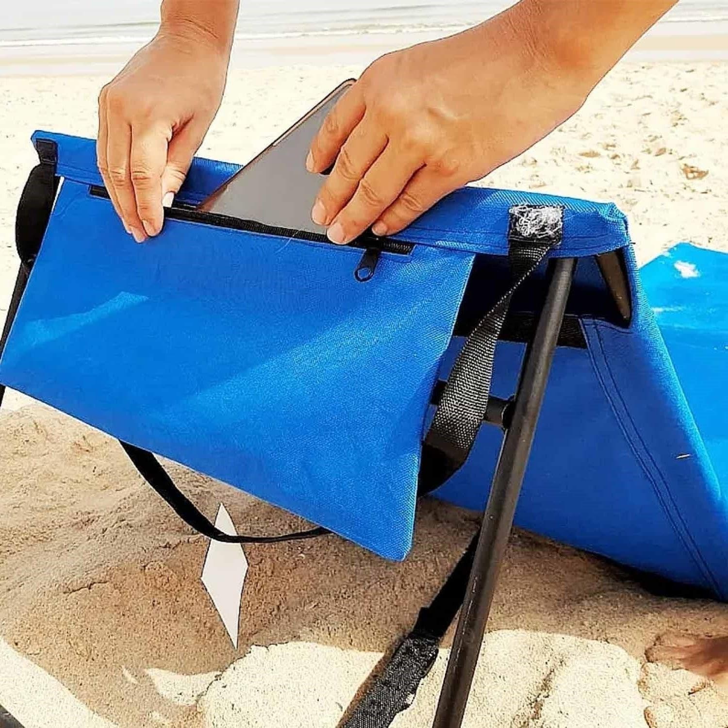 2x Esterillas Plegable de Playa con Respaldo Portátil y Liviana Impermeable - 3