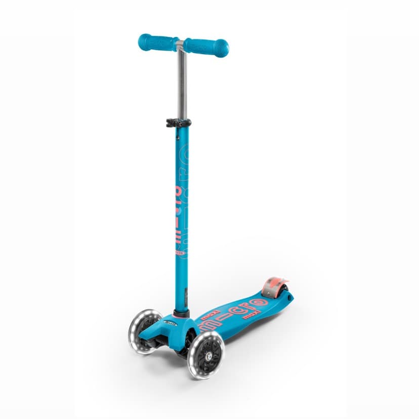 Trottinette LED Maxi Micro Deluxe + micro casque bleu taille moyenne (52 à 56 cm) - 4