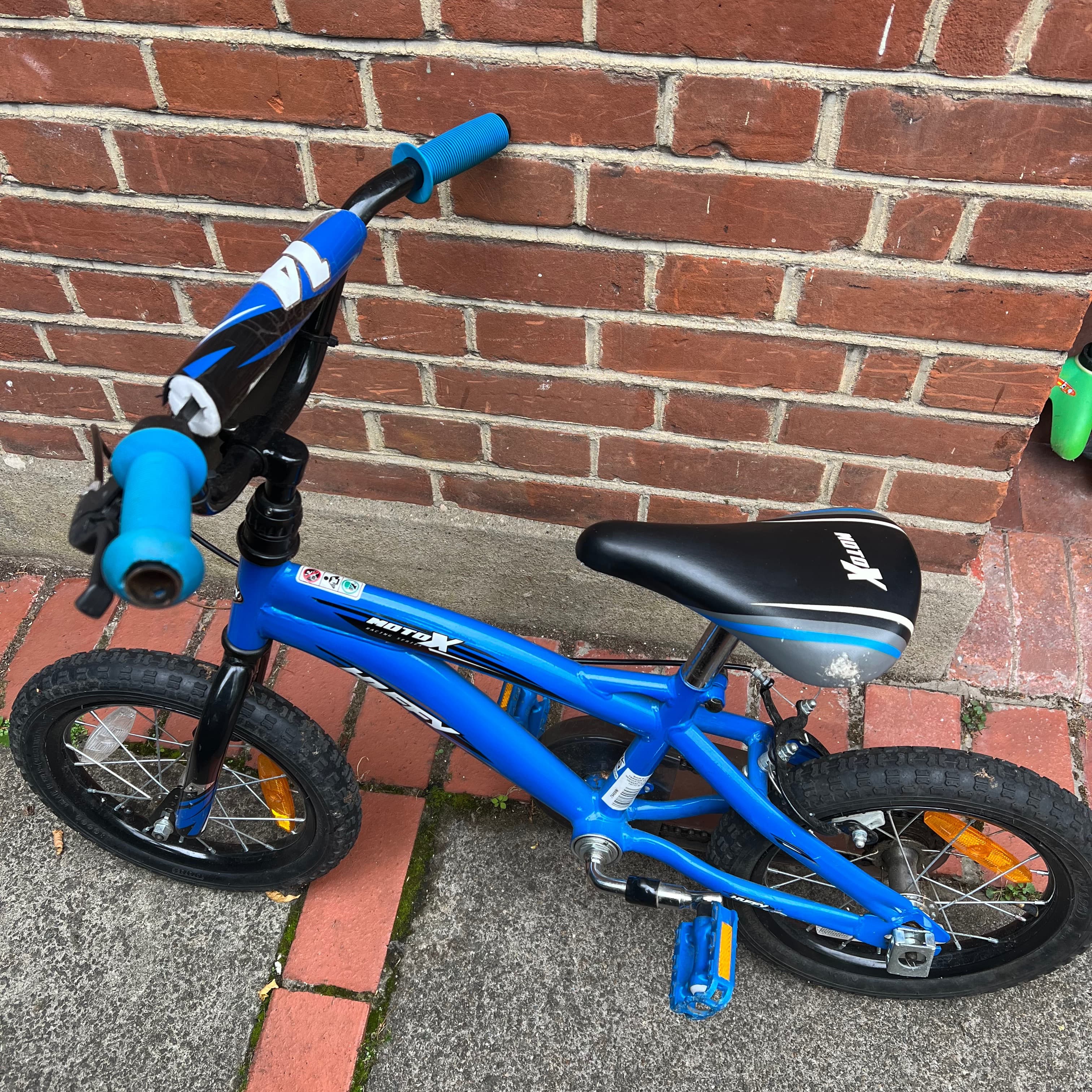BICICLETTA DA RAGAZZO HUFFY MOTO X 14 POLLICI CON CASCO BLU/NERO, 2-6 ANNI - 5