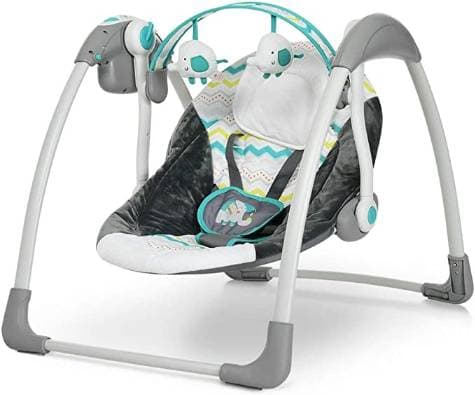Balançoire automatique Mastela pour nouveau-né à tout-petit avec musique, tissu respirant et 2 peluches