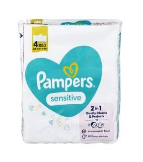 Pampers Senstitive Wipes. 4x80 Packs. 320 Wipes. - 2