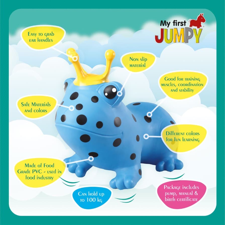 Jumpy Inflatable Blue Frog - 2