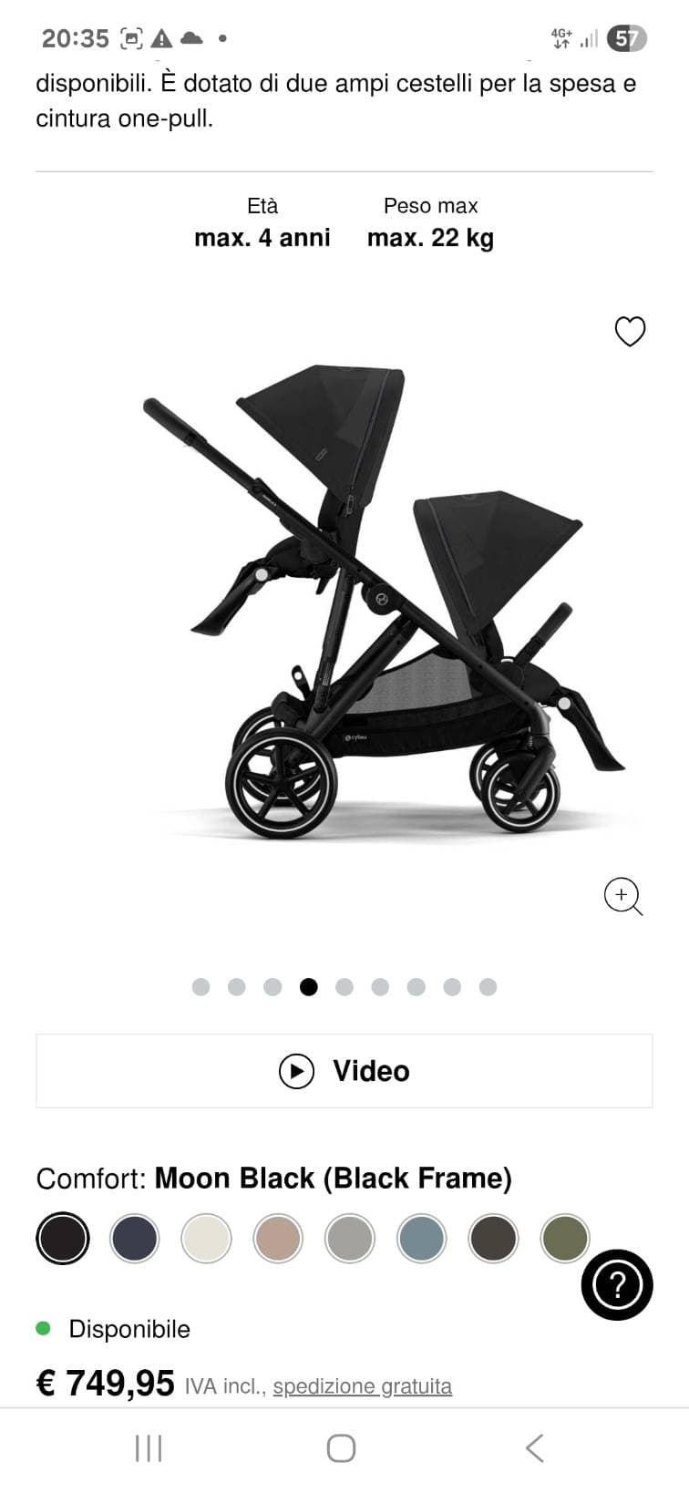 Passeggino cybex gazzelle S, anche gemellare - 3