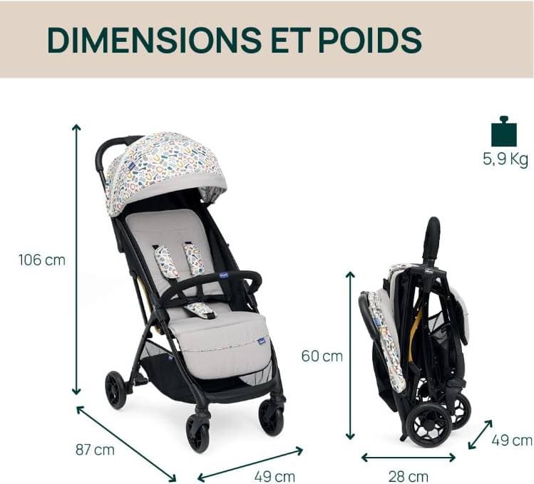Chicco Baby Stroller Glee Joking Beige for up to 22kg - 4