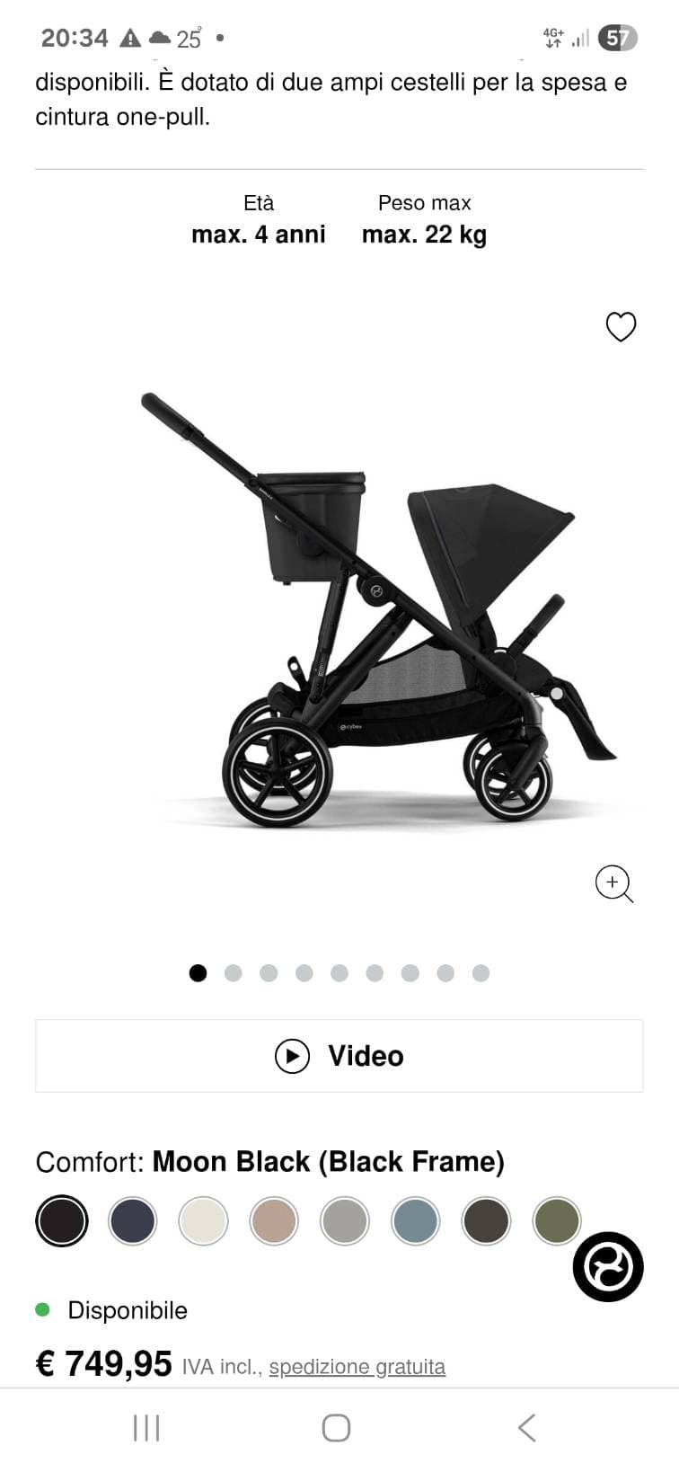 Passeggino cybex gazzelle S, anche gemellare - 2